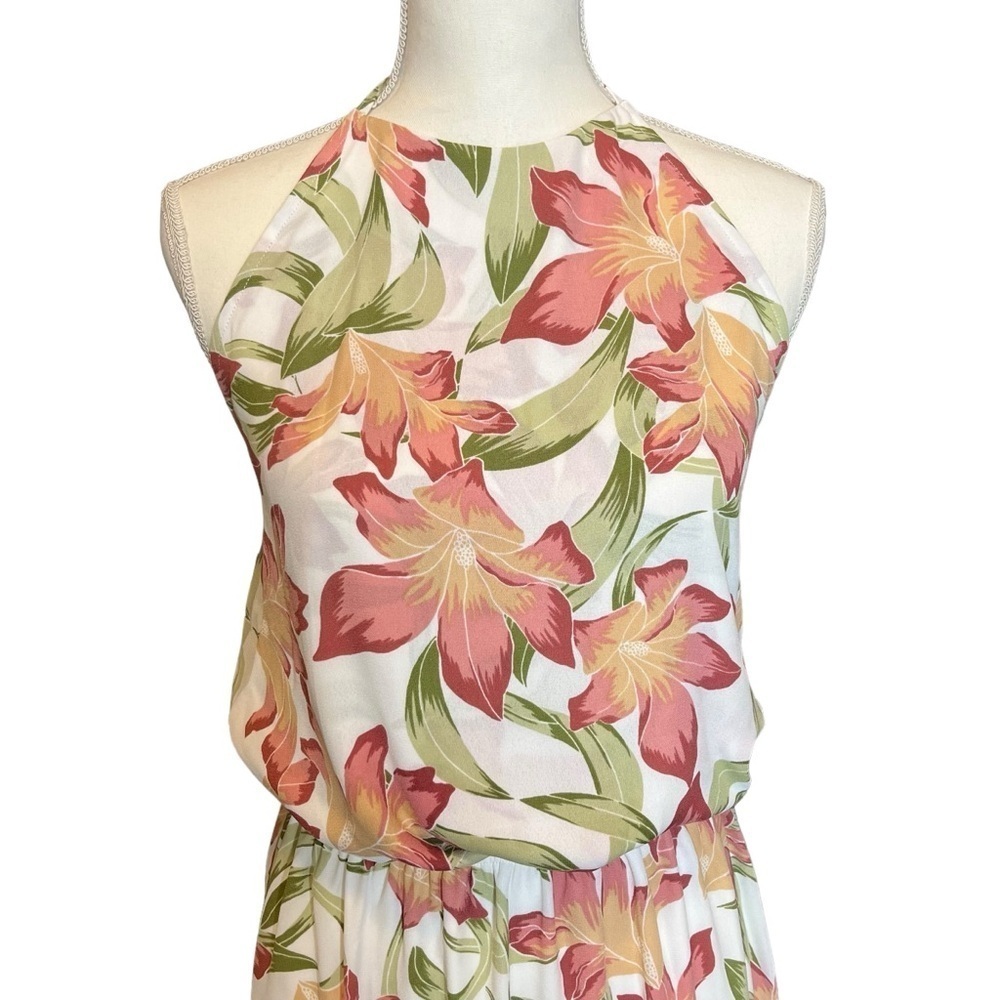 Show Me You MuMu NWT Heather Halter Maxi Dress in Lily Lady Pink and White XL - Picture 2 of 14